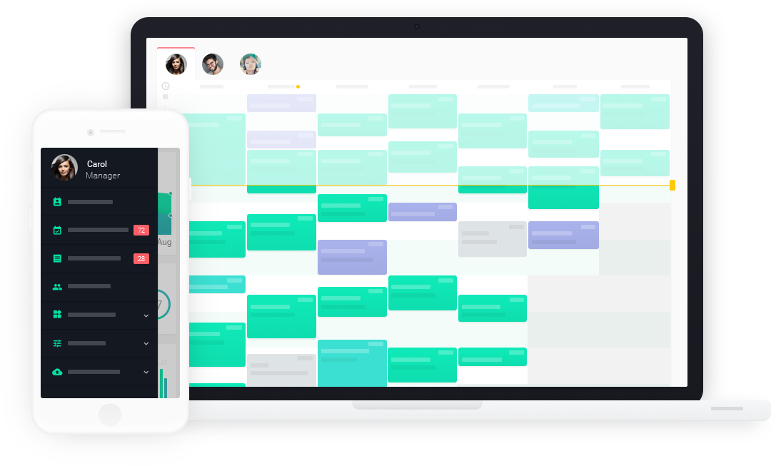 O software de agendamento de consultas para médicos funciona em telefones celulares, tablets e computadores.