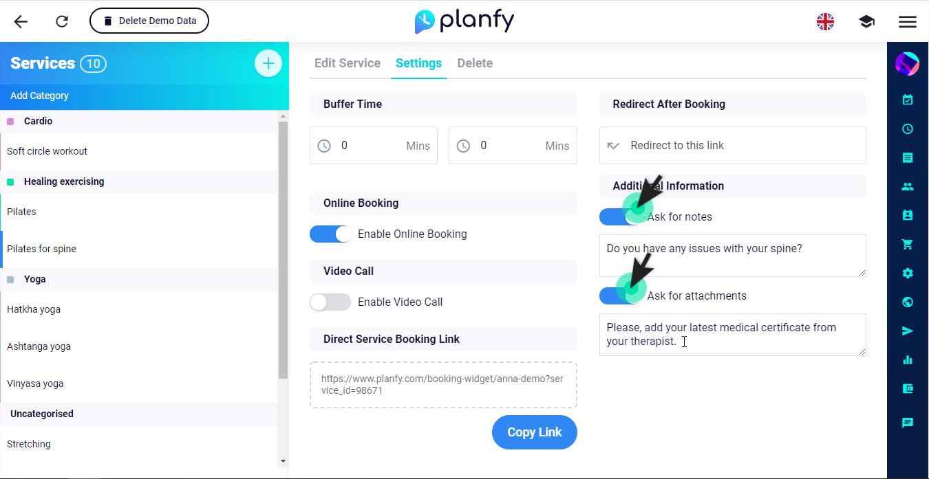 How to Ask Customers for Notes & Attachments via Booking Widget